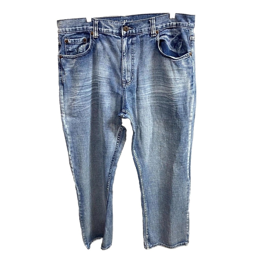 Flypaper Jeans Mens 38x30 Blue Denim Distressed Pockets Everyday Wear Straight